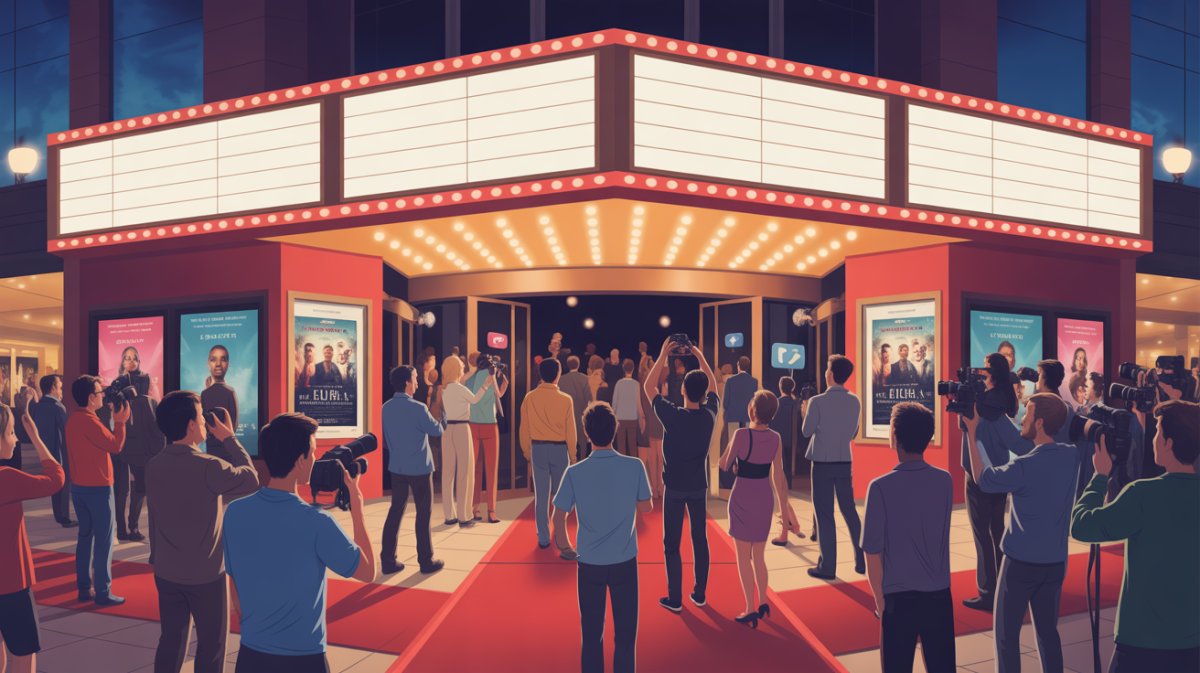 Illustration of the dynamics of box office success in cinema, highlighting character archetypes and strategic marketing.